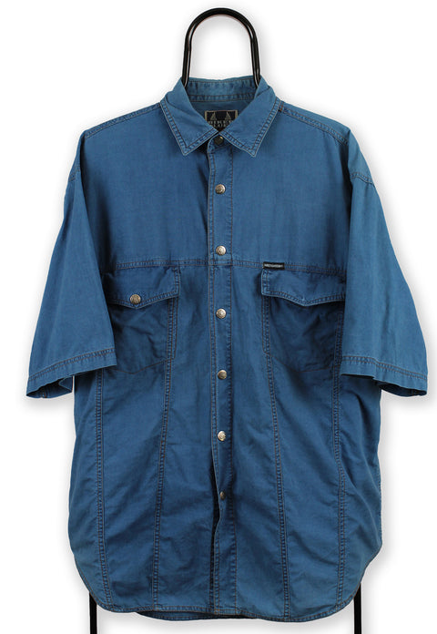 Harley Davidson Vintage Blue Short Sleeved Shirt