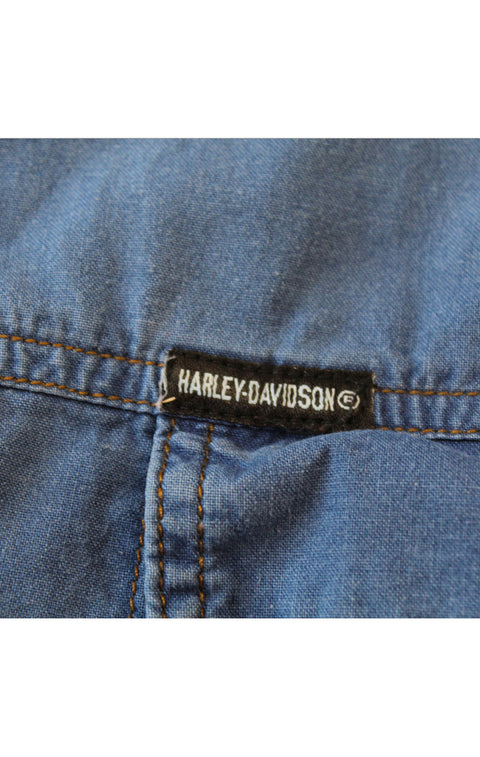 Harley Davidson Vintage Blue Short Sleeved Shirt