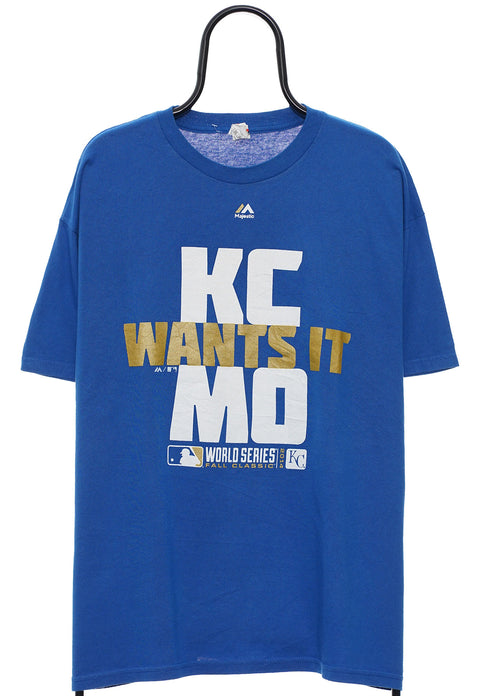 Majestic MLB Kansas City Graphic Blue TShirt front