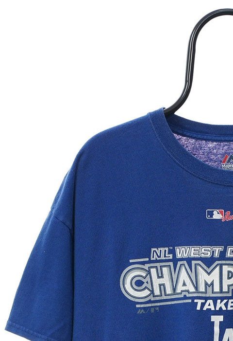 Majestic MLB LA Dodgers Blue Graphic TShirt detail 3