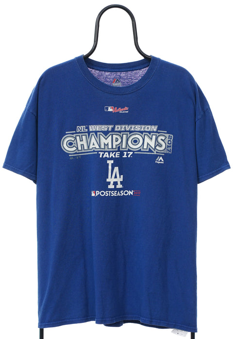 Majestic MLB LA Dodgers Blue Graphic TShirt front