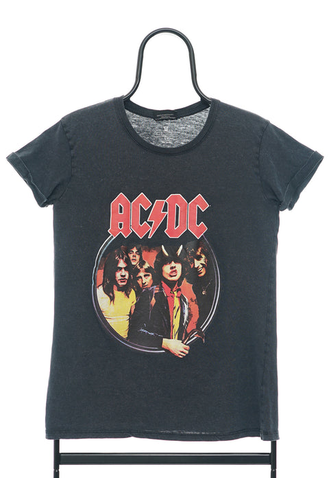 Retro ACDC Grey Graphic Rock TShirt front