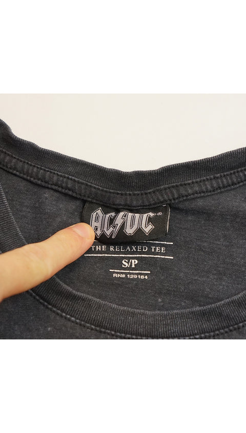 Retro ACDC Grey Graphic Rock TShirt detail 2