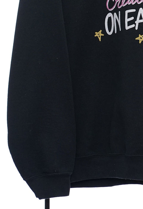 Retro Dumb Quote Graphic Black Sweatshirt detail 6