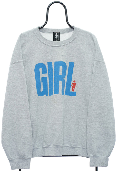 Retro Girl Graphic Grey Sweatshirt front