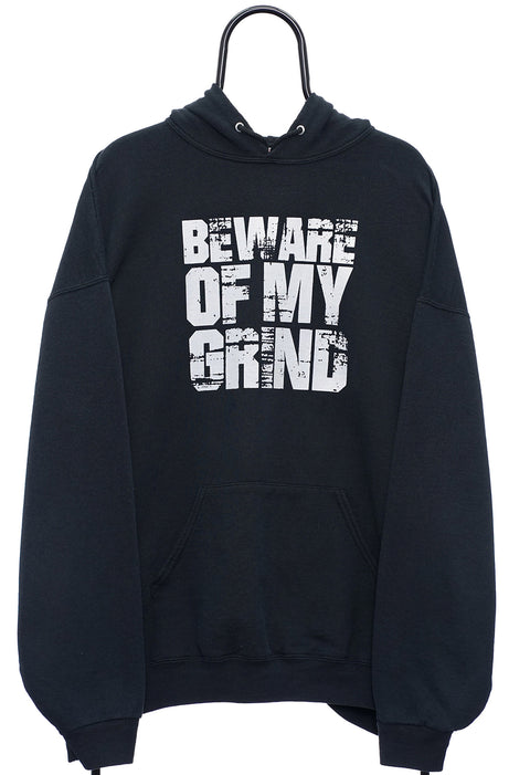 Retro Grind Graphic Black Hoodie front
