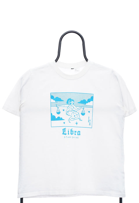 Retro Libra Graphic White TShirt front