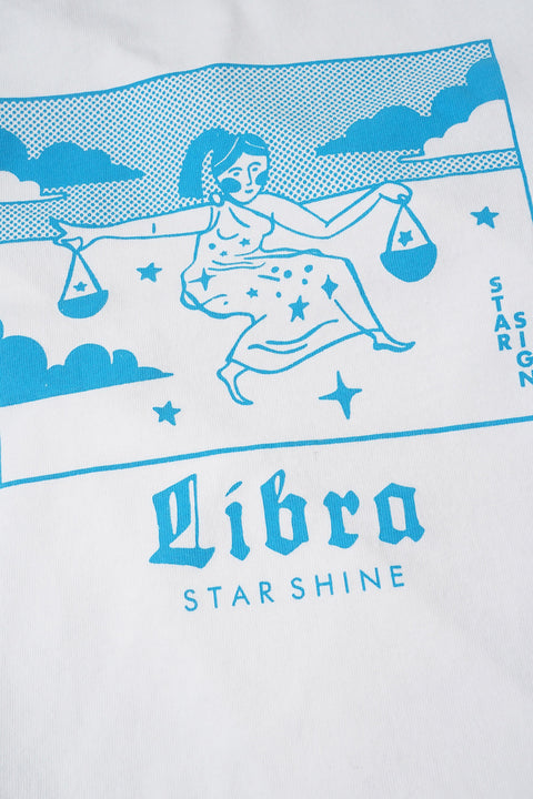 Retro Libra Graphic White TShirt detail 4