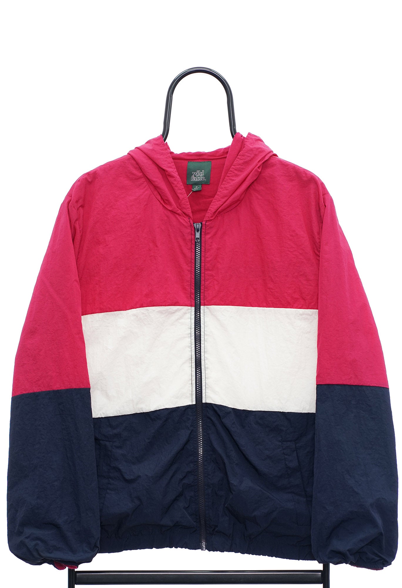 Retro Pink Colourblock Windbreaker Jacket