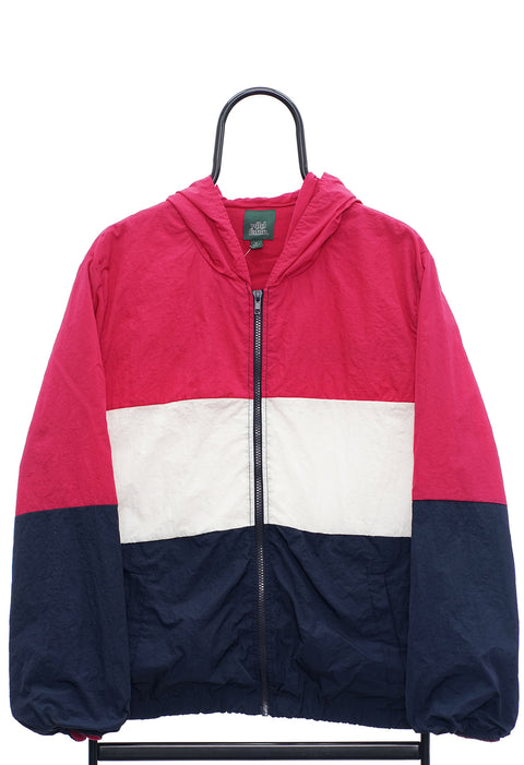 Retro Pink Colourblock Windbreaker Jacket front