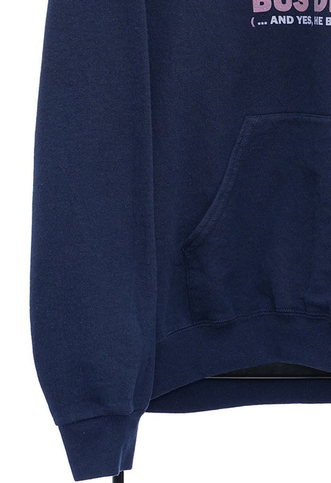 Retro Proud Wife Graphic Navy Hoodie detail 4