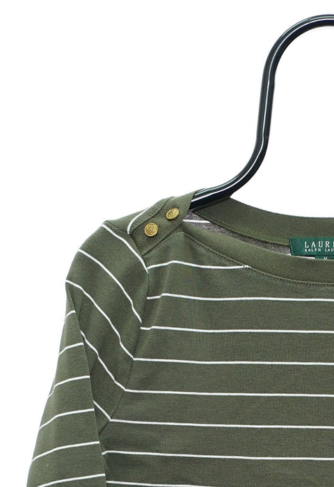 Retro Ralph Lauren Green Striped Top detail 3