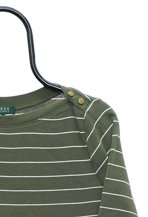 Retro Ralph Lauren Green Striped Top detail 4