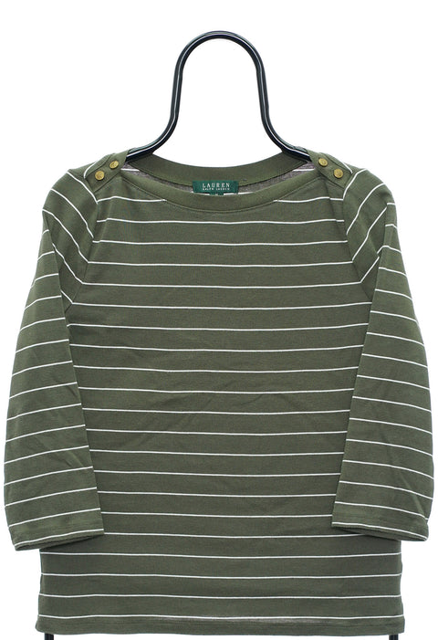 Retro Ralph Lauren Green Striped Top front