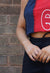 Reworked Vintage Asymetric Patchwork Colourblock MLB Vest detail 3
