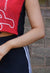 Reworked Vintage Asymetric Patchwork Colourblock MLB Vest detail 4