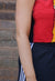 Reworked Vintage Asymetric Patchwork Colourblock MLB Vest detail 3