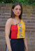 Reworked Vintage Asymetric Patchwork Colourblock MLB Vest front