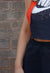 Reworked Vintage Asymetric Patchwork Colourblock Nike Vest detail 3