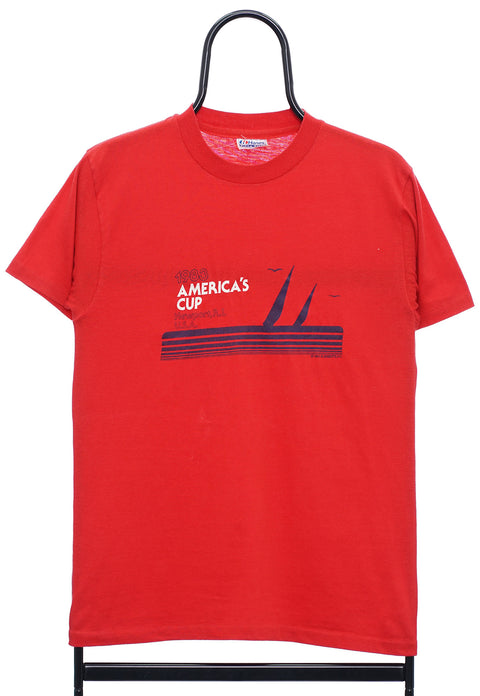 Vintage 80s Americas Cup Single Stich Red TShirt