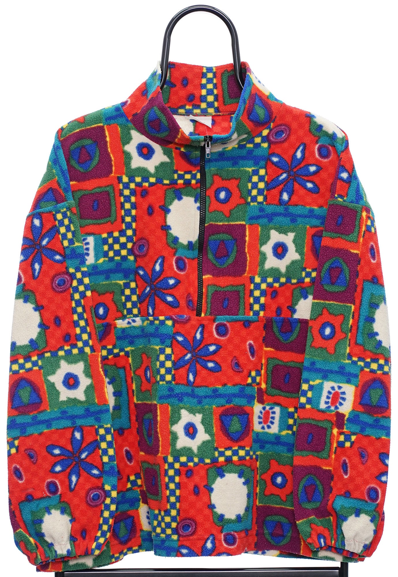 Patterned quarter zip fleece sale