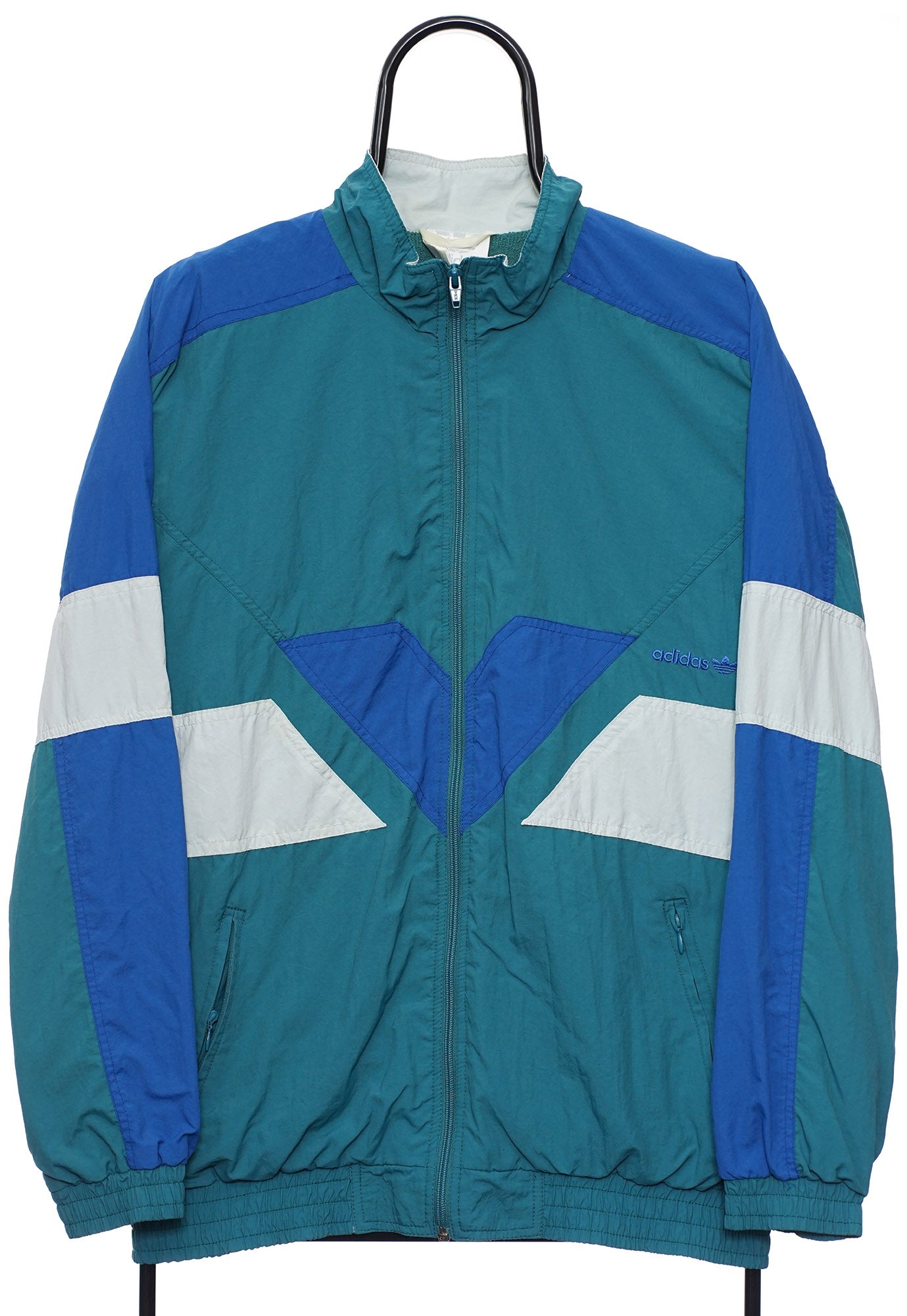 Adidas blue and green windbreaker best sale