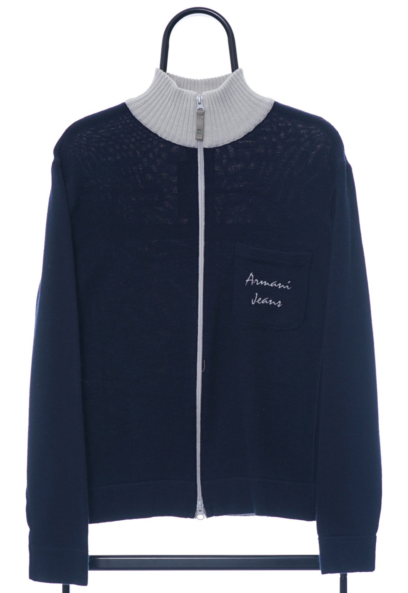Armani Jeans Armani Zip Cardigan Vintage Armani Jeans Navy Zip Up