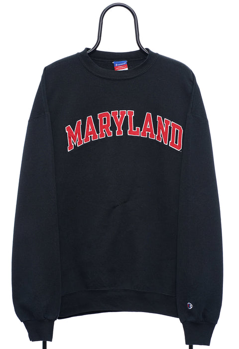 Vintage Champion Maryland Spellout Black Sweatshirt