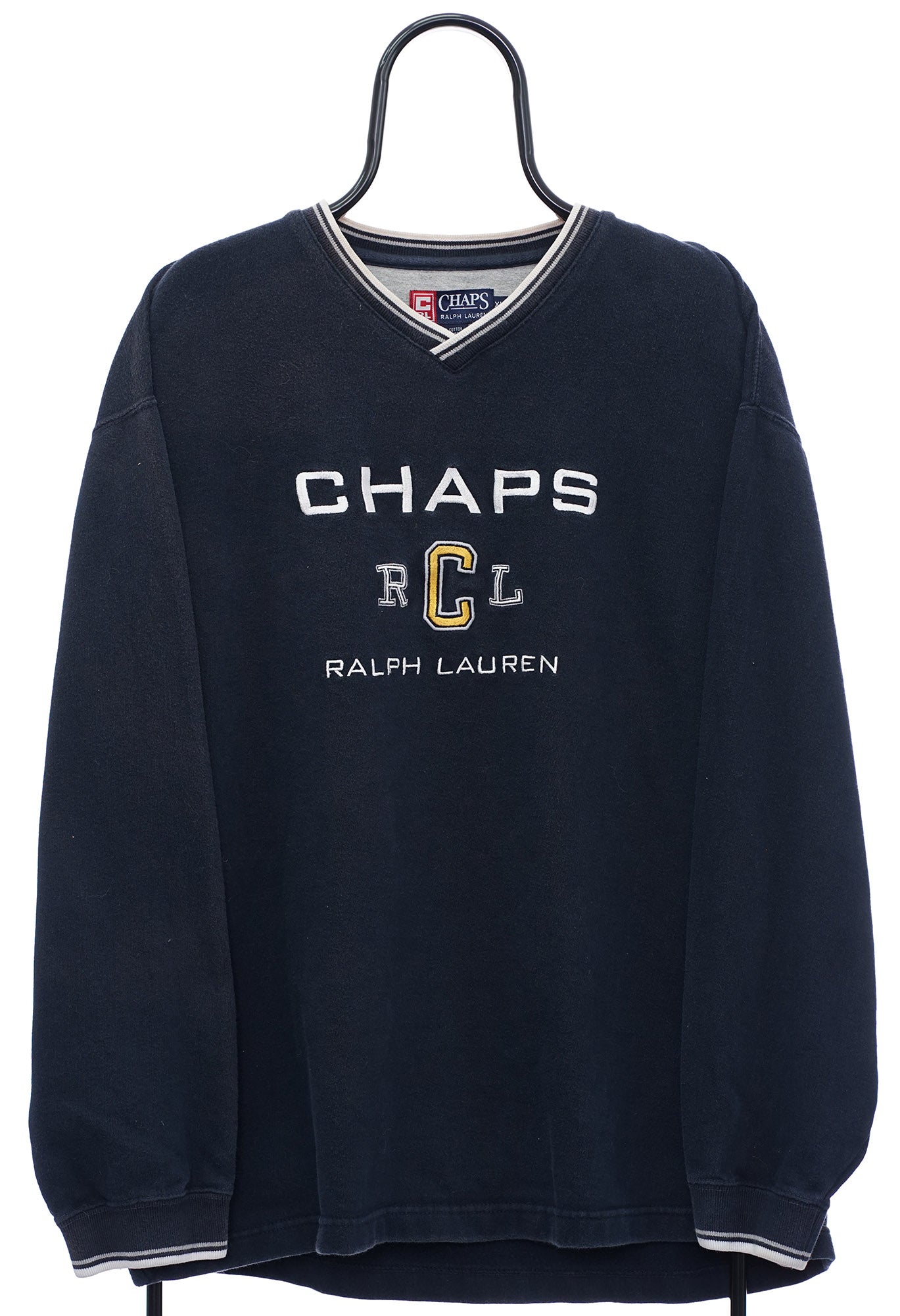 Vintage Chaps Ralph Lauren Navy Spellout Sweatshirt Atlas Vintage