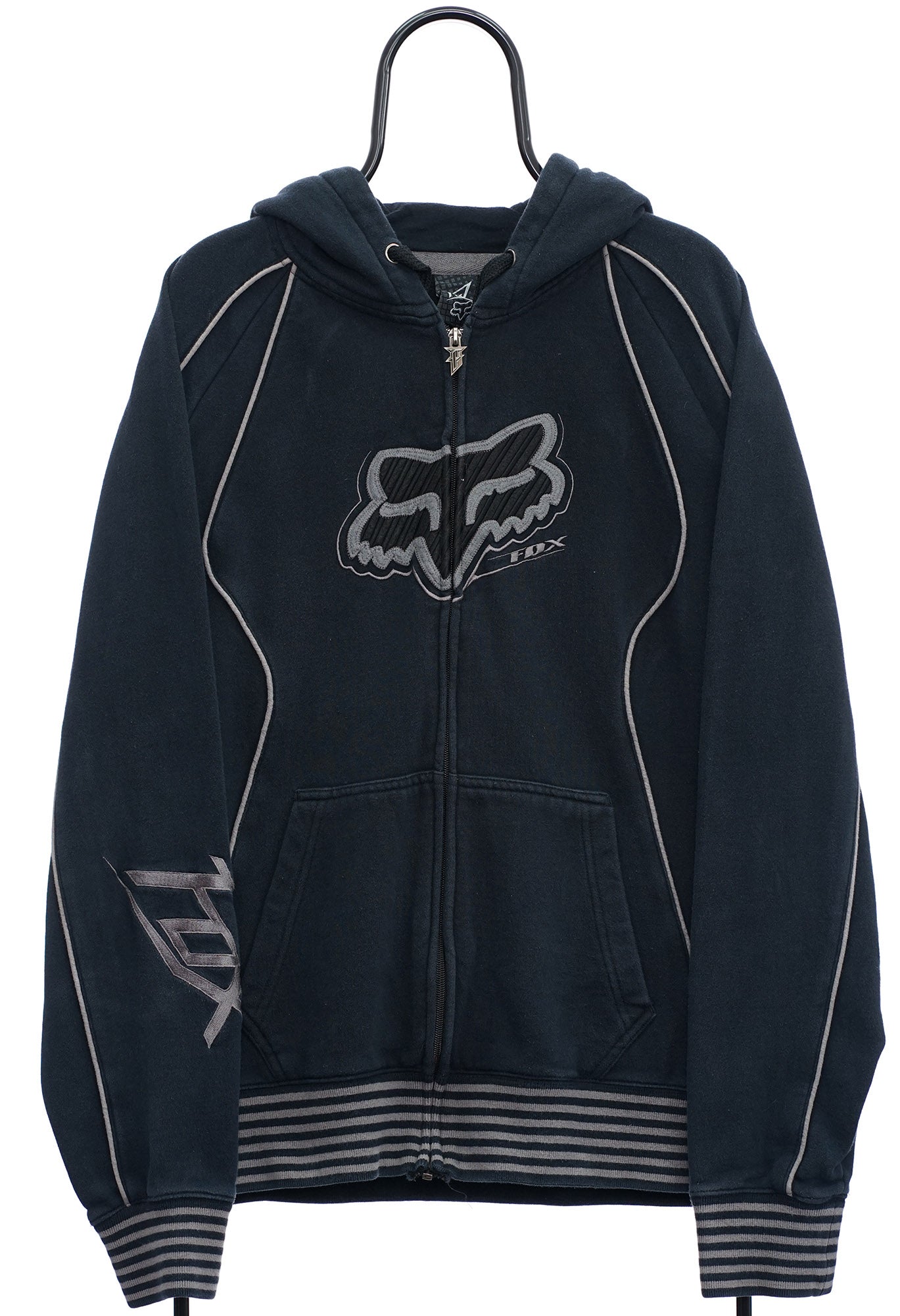 Vintage Fox Racing Black Full Zip Hoodie