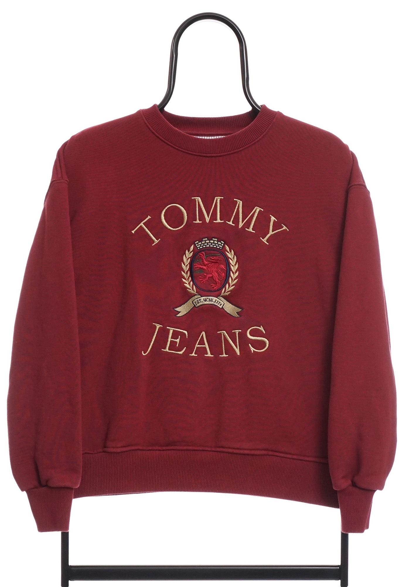 Vintage Tommy Hilfiger Spellout Maroon Sweatshirt Atlas Vintage